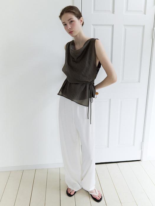 LAYER DRAPE BLOUSE_CHARCOAL BROWN_OE2C2MBS70CHB