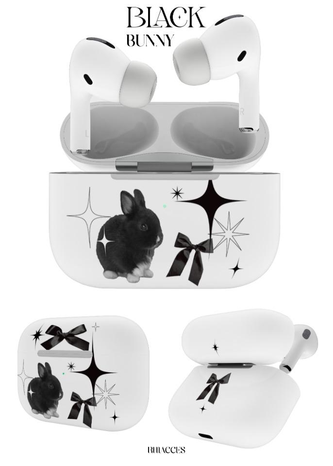 Black bunny airpod case