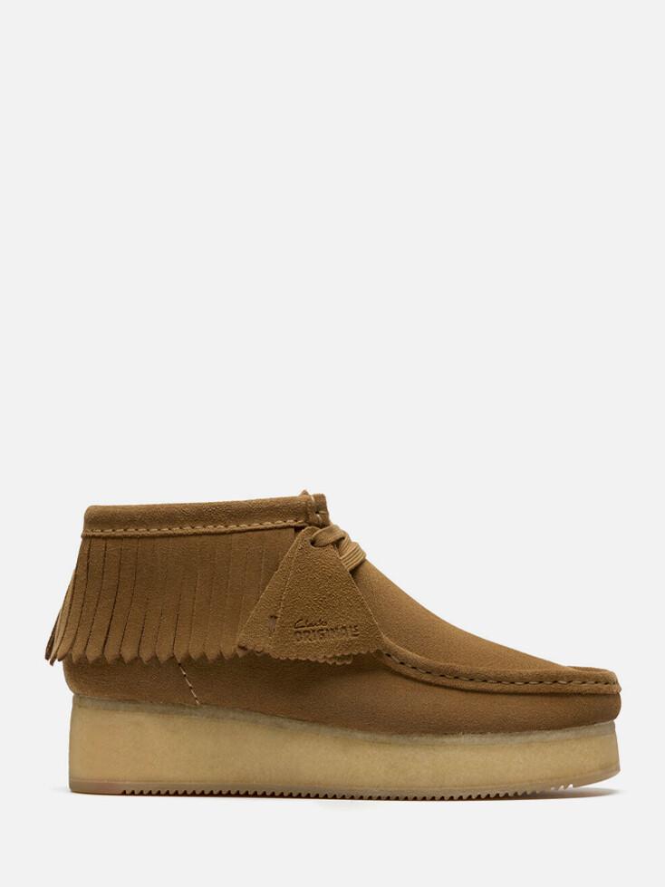 WBWedge Fringe Light Tan Suede W