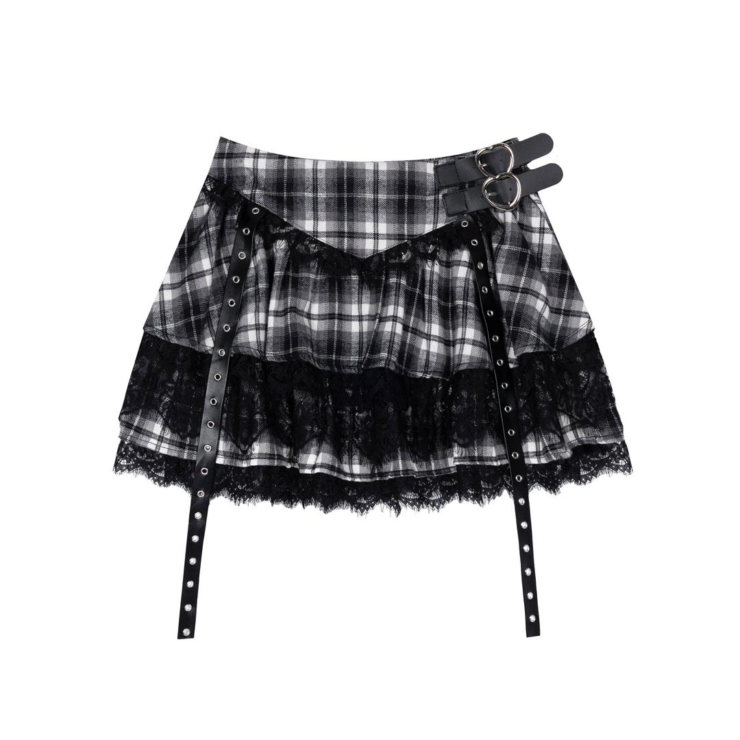 Young Eyes Lilith Punk Black Plaid Mini Skirt