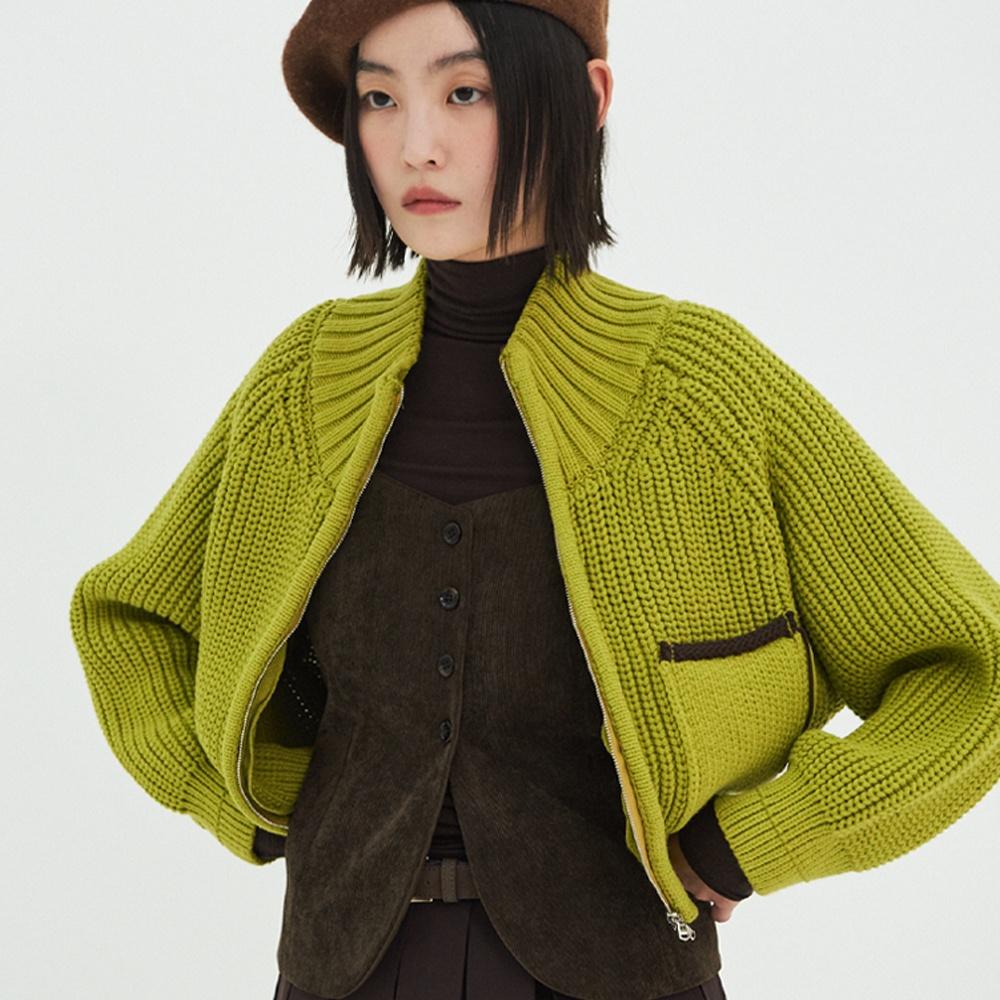 Lupe Knit Zip-Up (Olive)
