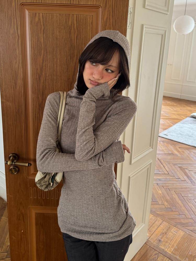 Andivogels Hooded Slim Fit Stretch Two-Color Long Sleeve