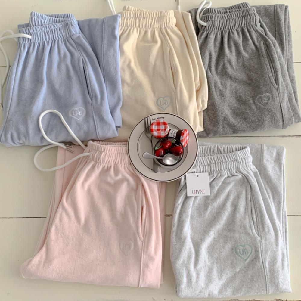 [자체제작] 몽글 하트 여성 테리 투웨이 조거팬츠 (당일출고 5c)