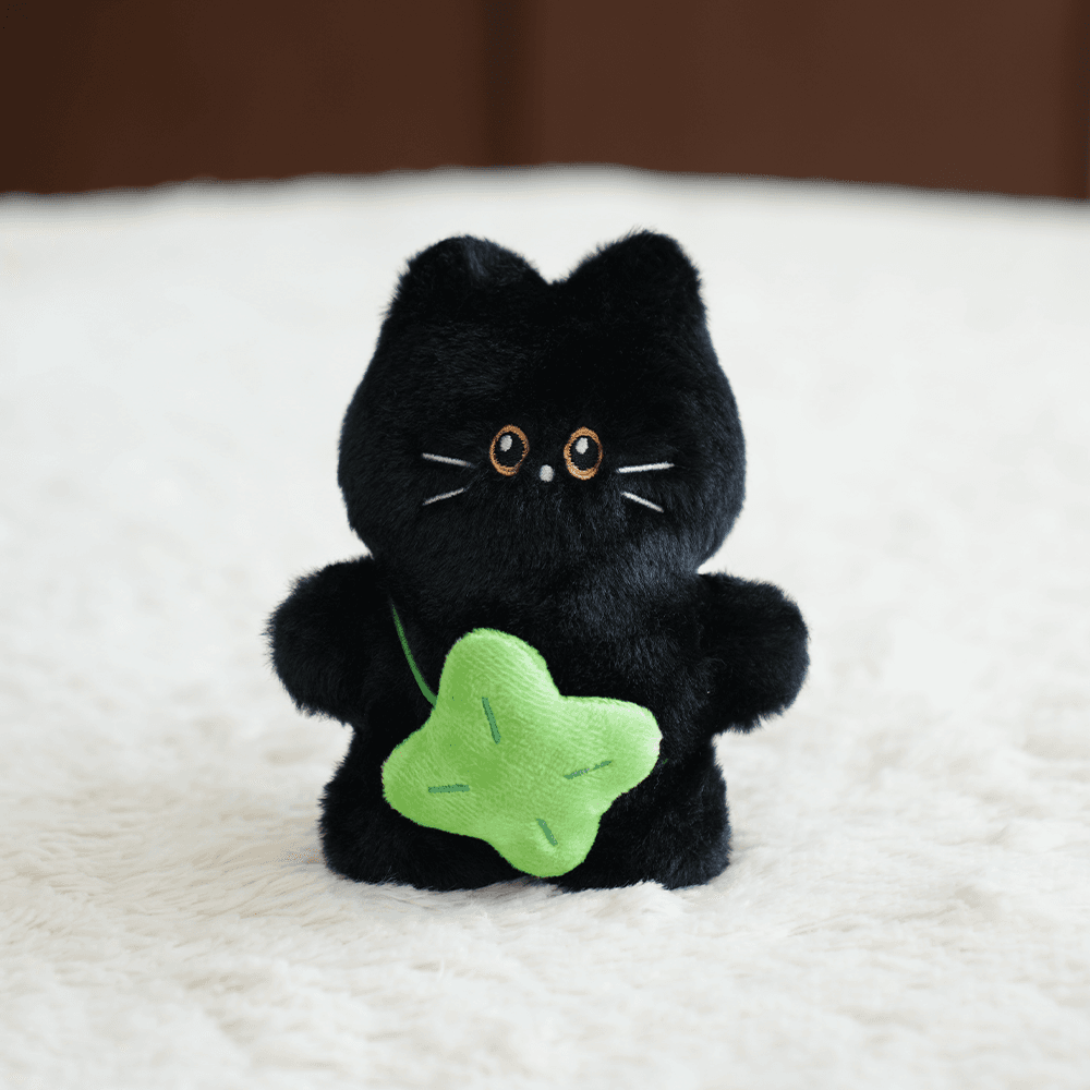 휴그 (+입양증+클로버 가방) 럭키냥 인형 보조배터리 고양이 키링 깜냥이 USB C타입 충전식 귀여운 선물