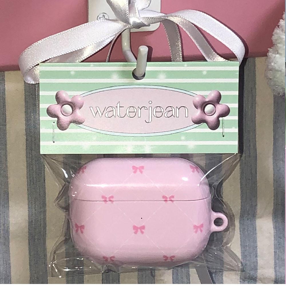 [워터진]빈티지리본 핑크 에어팟 케이스
