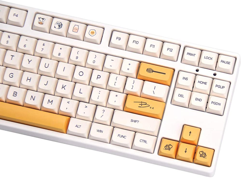 밀크 허니 비 꿀벌 키캡 PBT XDA 염료승화 141Key