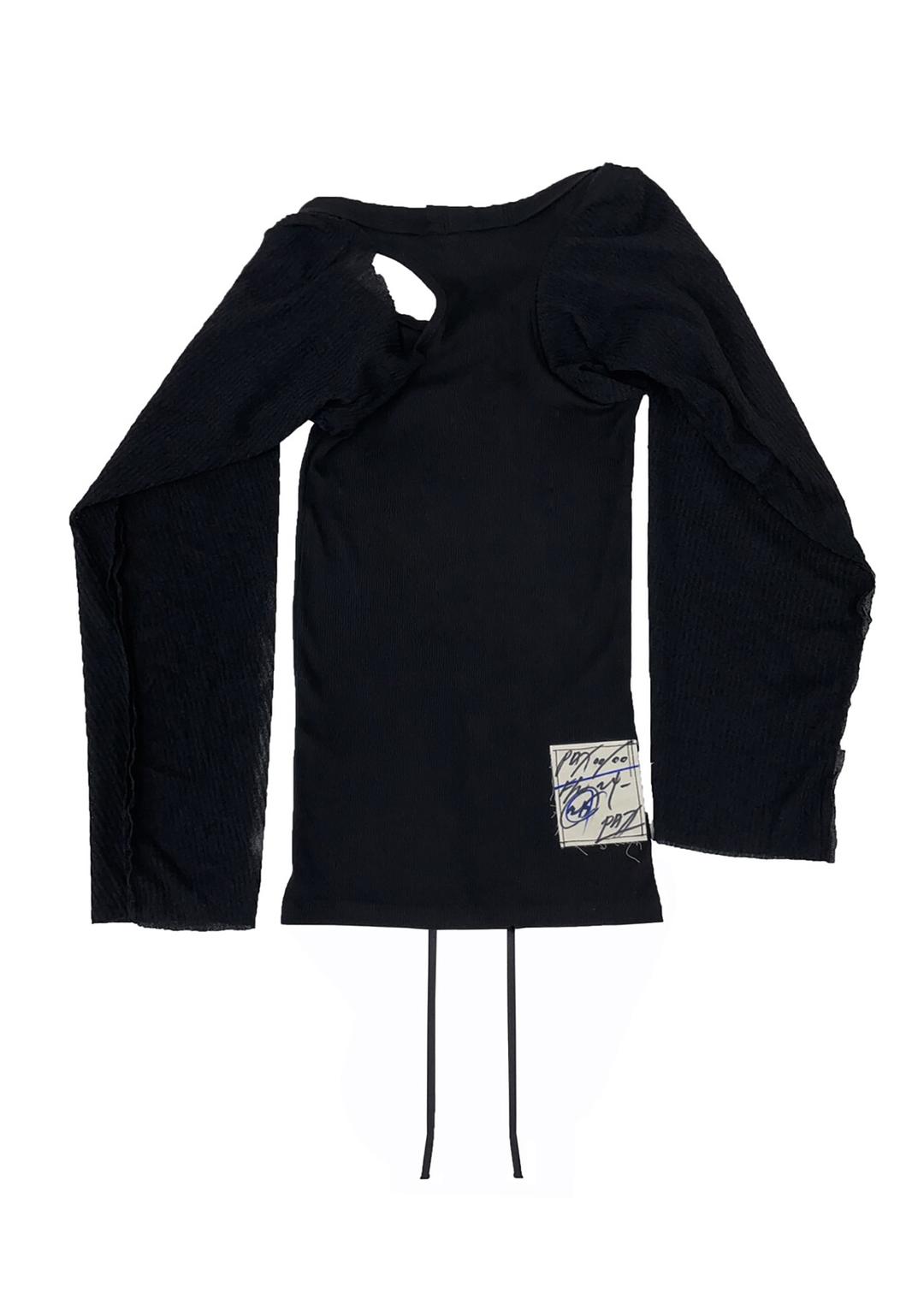 팩스00100 BLACK COMBI TOP (BLACK)