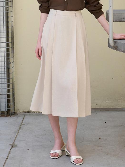 이지 플리츠 스커트 오트밀 amr2086