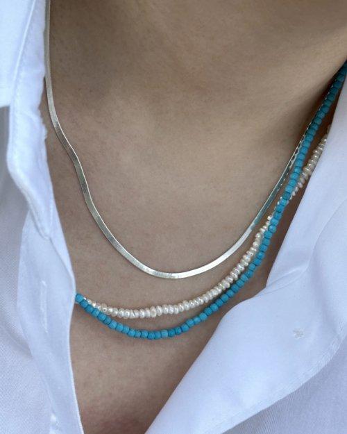 [Bs-397]  925실버 터키석 레이어드 목걸이