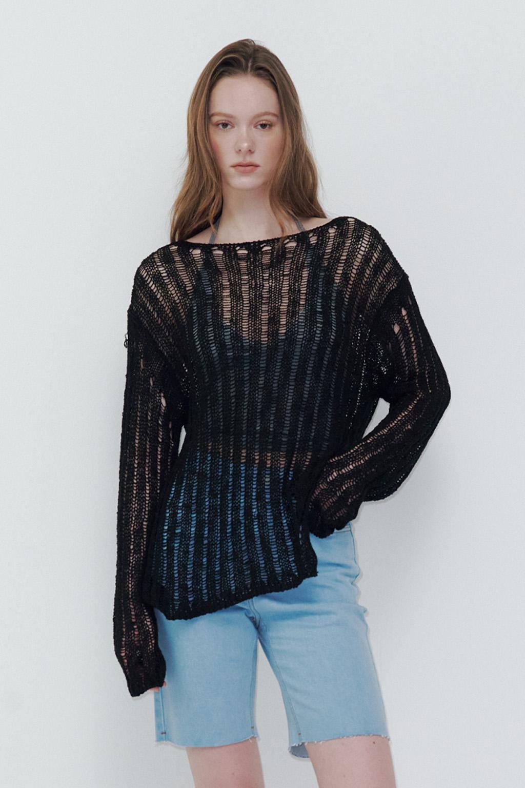 Long Slim Knit Black