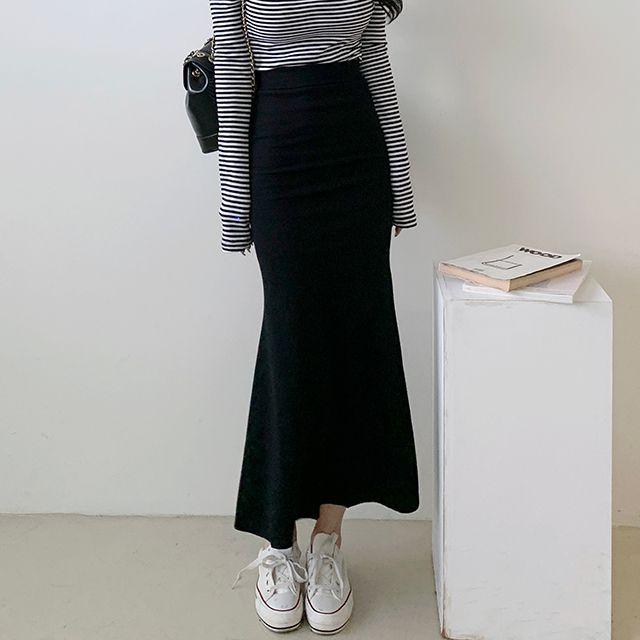 바비 머메이드라인 슬림핏 스커트_프롬디