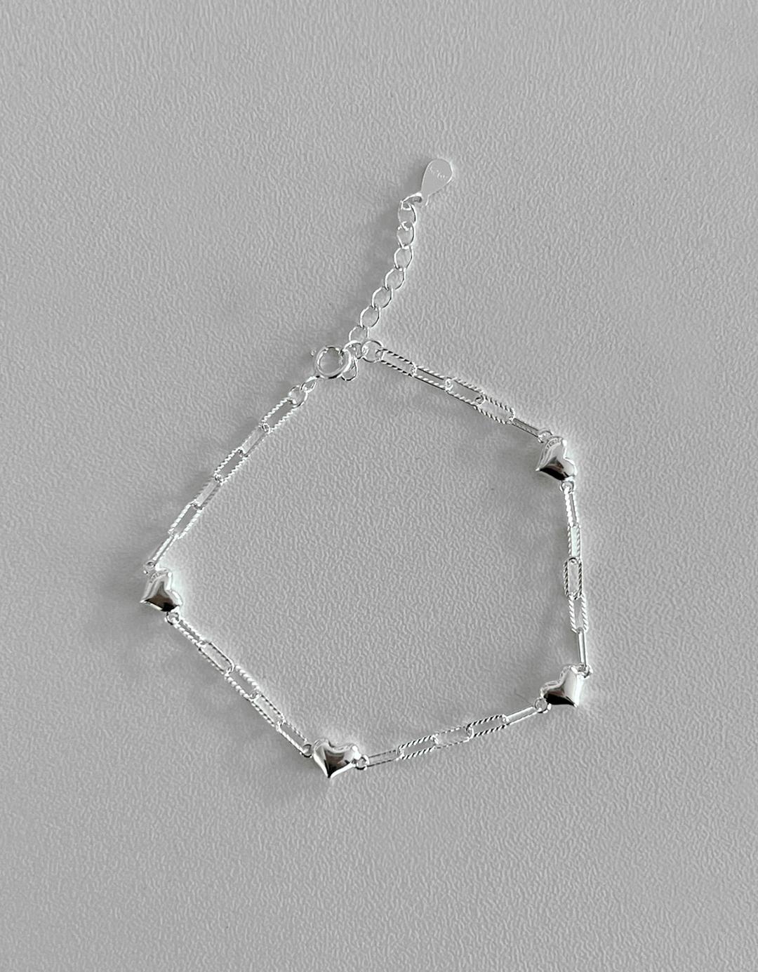 (SILVER 925)케일라 하트 체인 팔찌