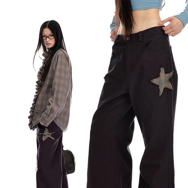 Star Patch Wide Flared Pants