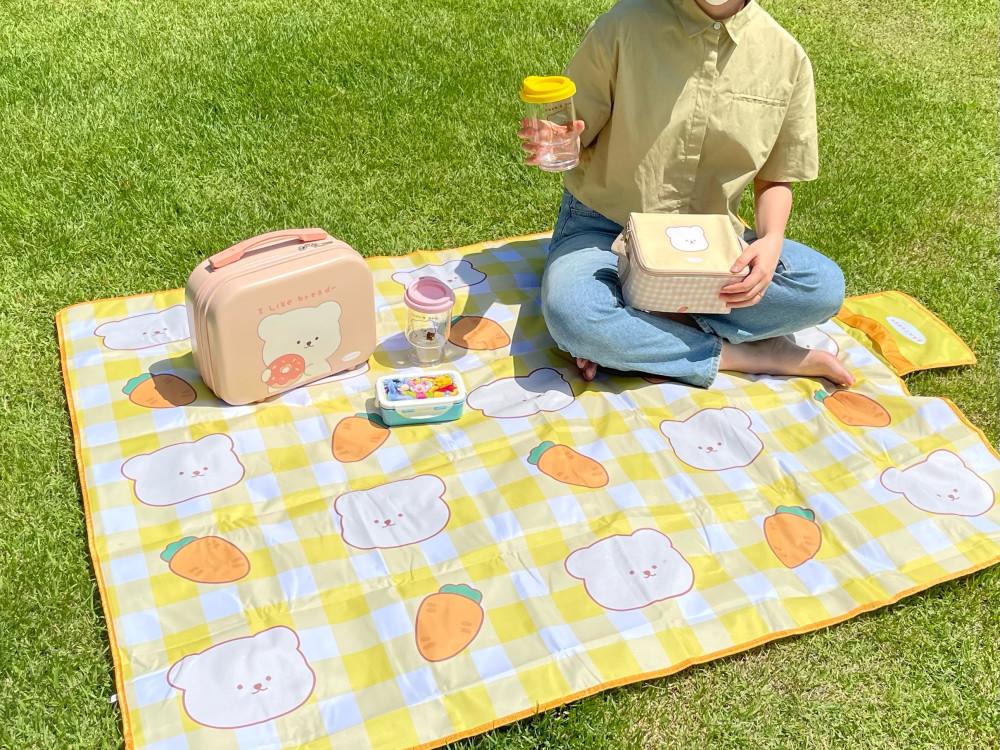밤토리 당근 피크닉 매트 (방수 체크 감성 돗자리 캠핑매트)