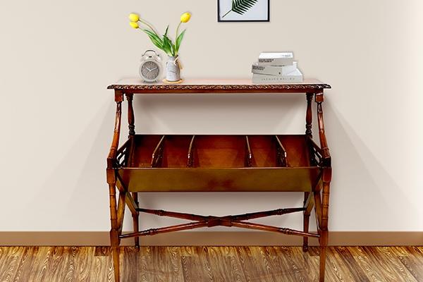 아니스 마호가니 원목 매거진랙 클래식 엔틱 책꽂이 잡지꽂이(대)