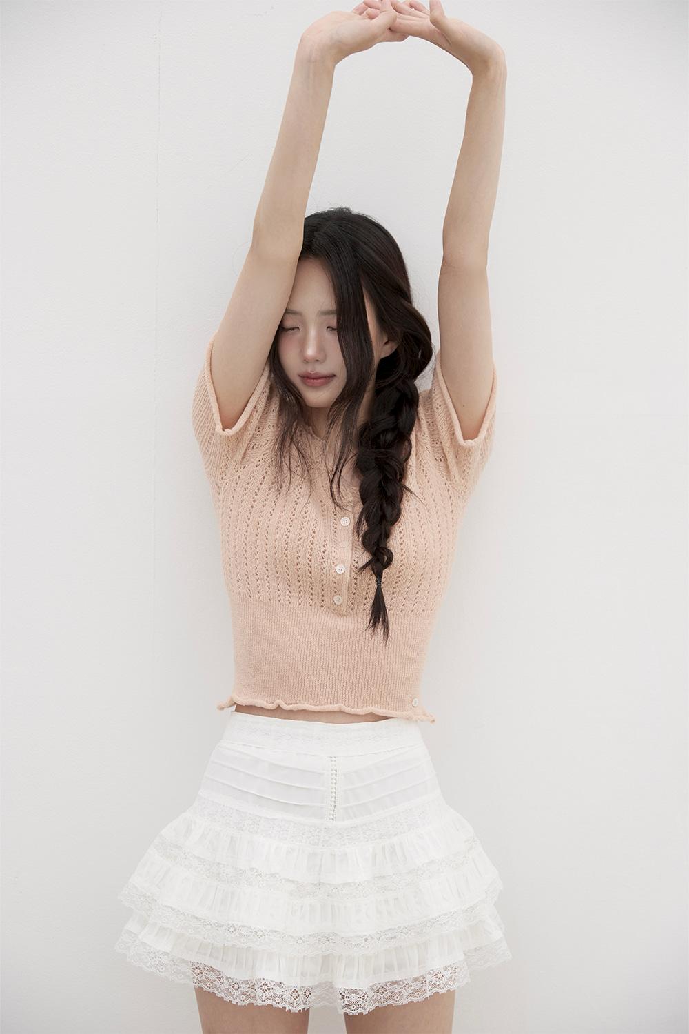 볼랑 니트 피치베이지