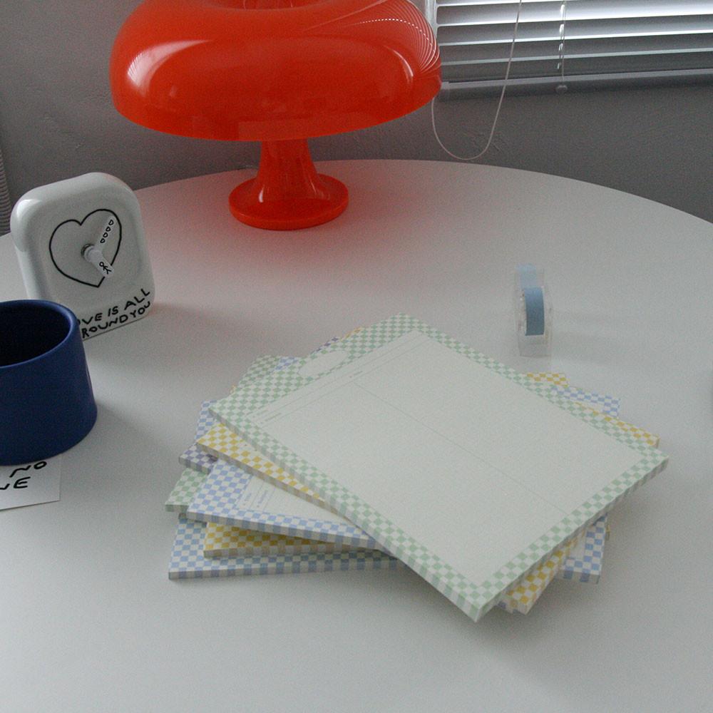 monogram B5 notepad checkboard