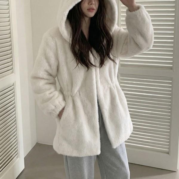 Velvet Bunny Hood Coat - 벨벳 버니 후드 코트 (기간한정 초특가 할인중⚡️)