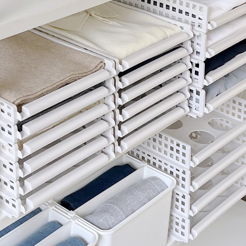 드레스룸정리 착착 슬라이딩 옷수납 트레이 아기옷 옷장수납방법