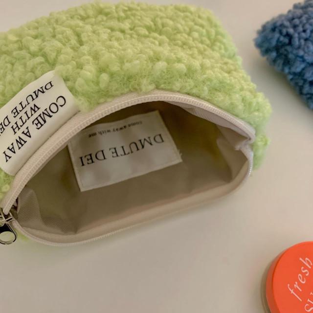 (Dumble pouch melon)뽀글이 덤블 부클 양털 미니 파우치