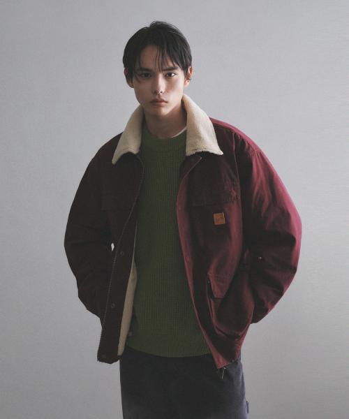 [양털안감] VTG 트러커 워크 쉐르파 자켓_Burgundy