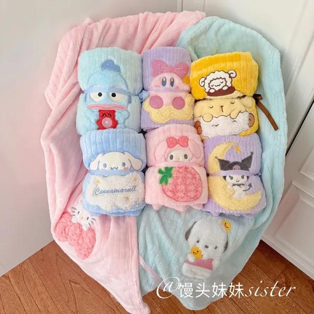 당일발송!! 산리오 담요 회사 학교 담요 우정  차량용 담요 담요 마이멜로디 쿠로미 헬로키티 포차코 커비 시나모롤 폼폼푸린 겨울 가을 담요 블랭킷 무릎담요