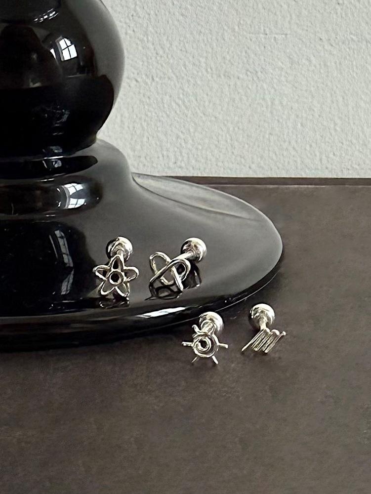 [실버925] 스케치 라인 피어싱 (4type)