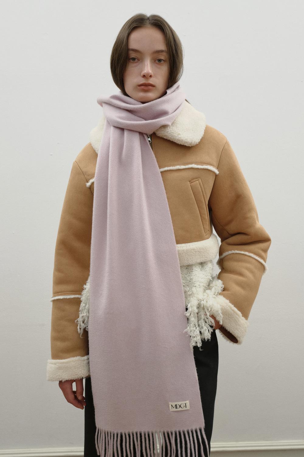 Woven Scarf Solid_Smoke pink