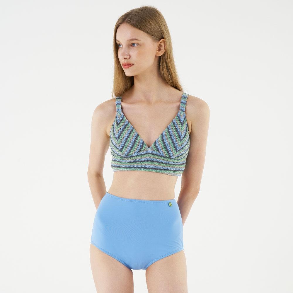 트라이앵글 하이웨이스트 비키니 블루