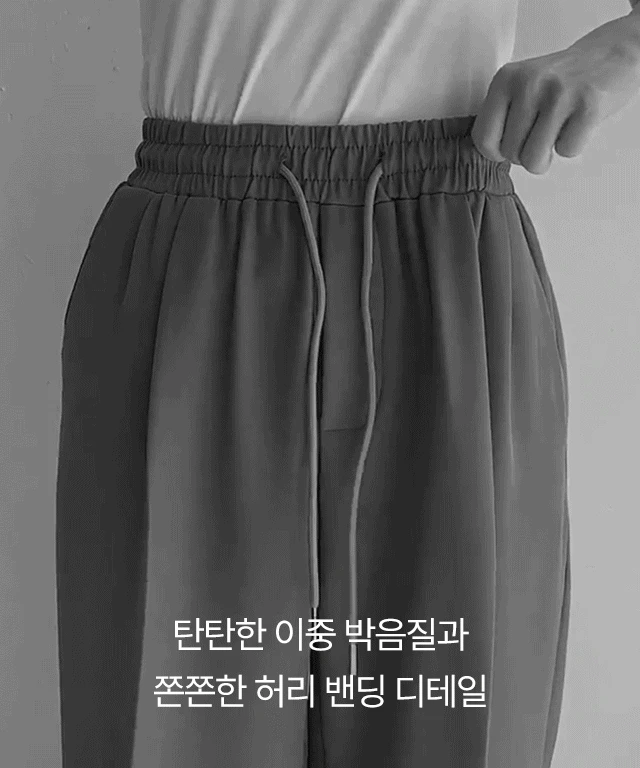 라인 핀턱 와이드 밴딩 슬랙스 - 5size