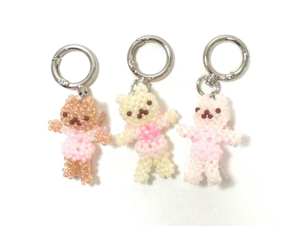 ribbon kitten keyring (light pink)