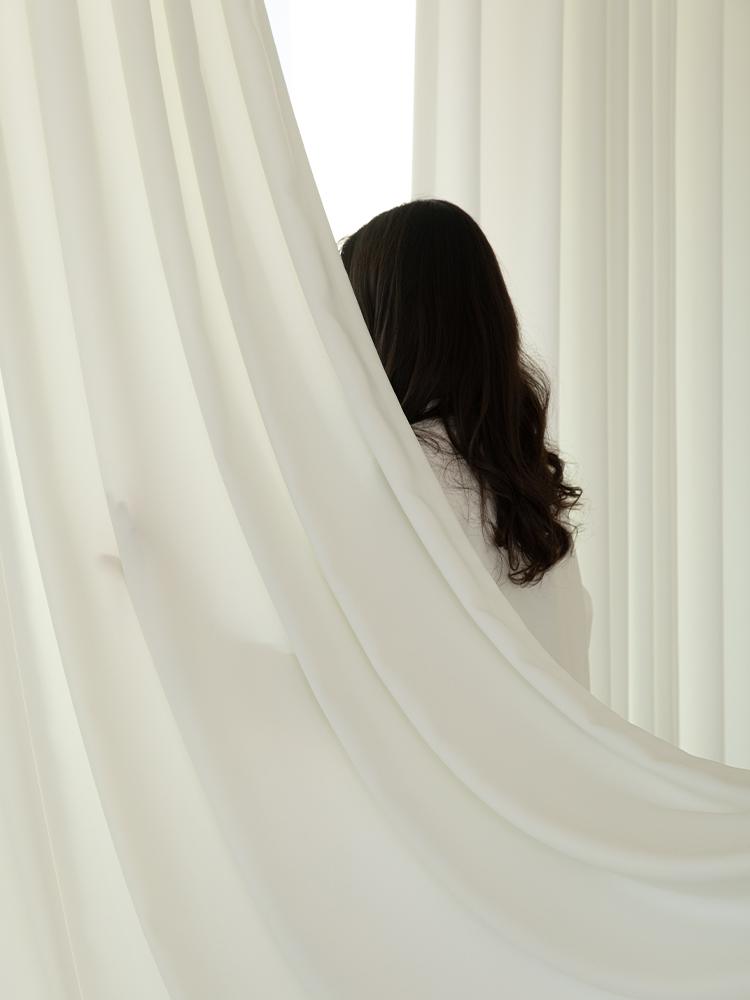 퓨어화이트 커텐 민자형 140x240cm 거실 안방 우풍 방풍 방한 화이트암막커튼