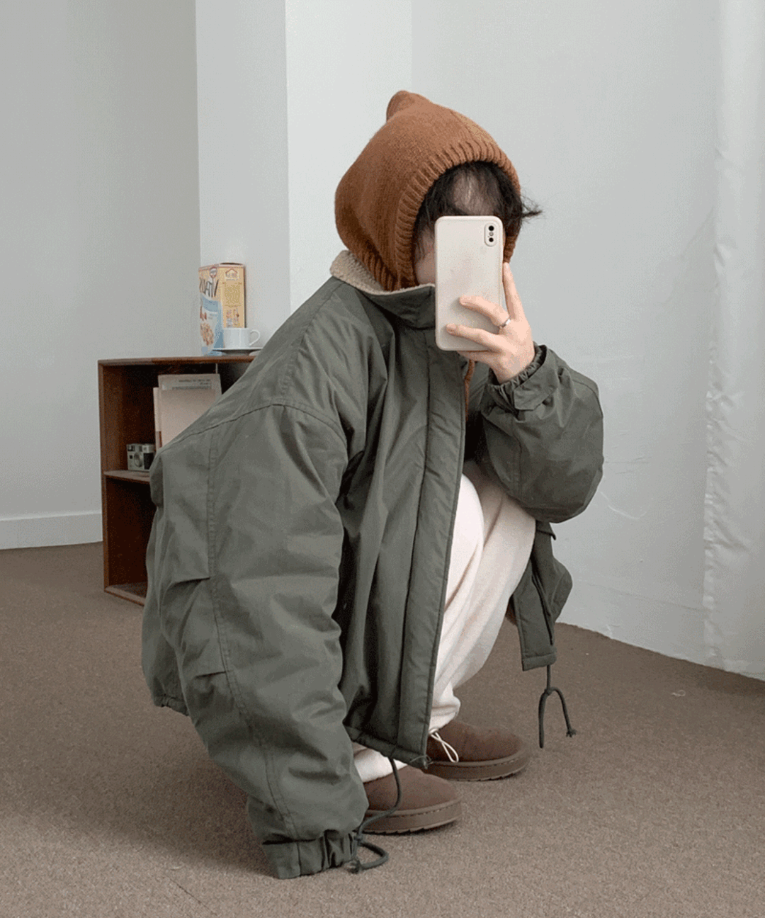 윈터 양털 숏패딩야상