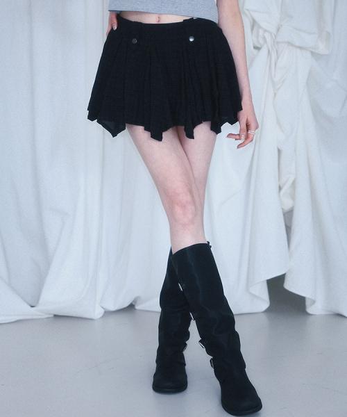 Check Drop Mini Skirt [Black]