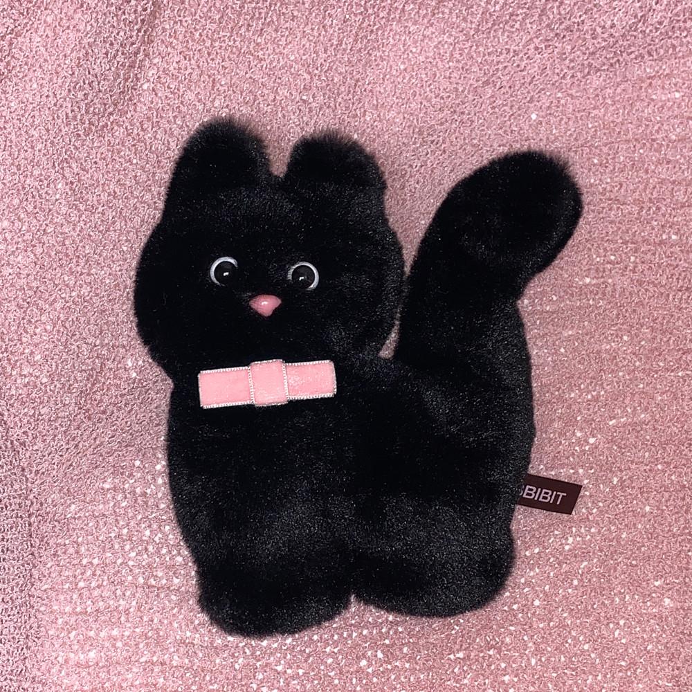 Kitty fork doll keyring black 키티포크 인형키링 올블랙