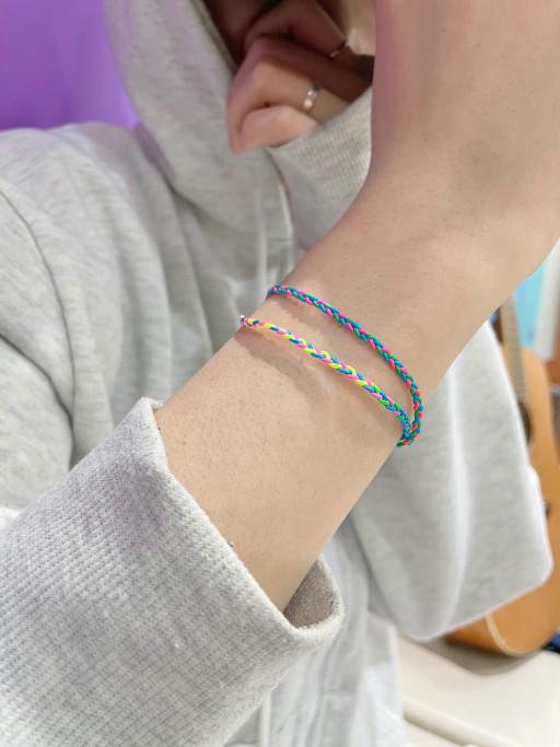 레이어드에 좋은 두줄 매듭 팔찌 줄 끈