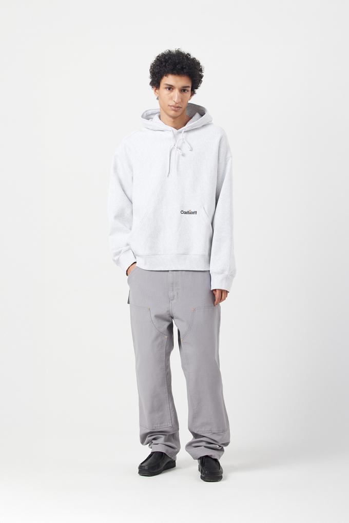 HOODED LABEL SCRIPT SWEATSHIRT