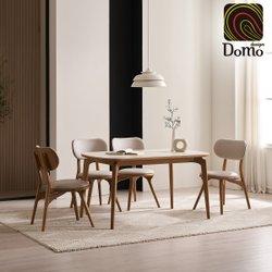 그레이스 4인용 고무나무 통세라믹 식탁 세트 (의자4)