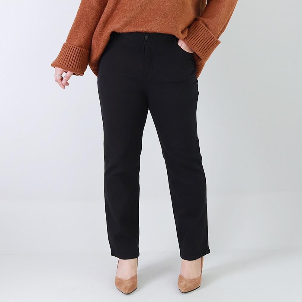 (피치기모면바지) 기본 일자핏 검정 면바지 66 77 88사이즈