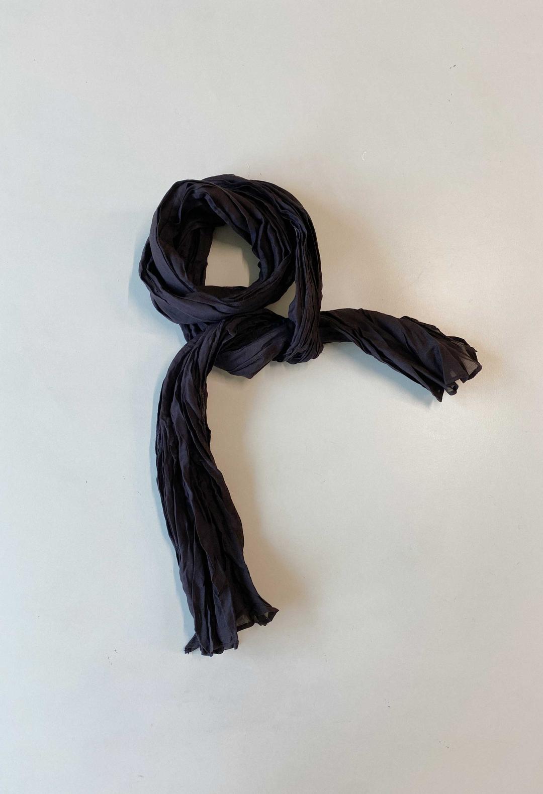 Cotton silk wrinkle scarf(deep choco)(재입고예정)