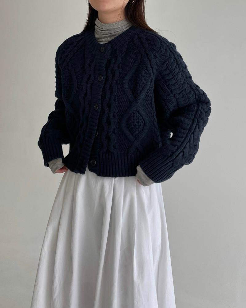 커프림추천) 그랜마 꽈배기 울 가디건