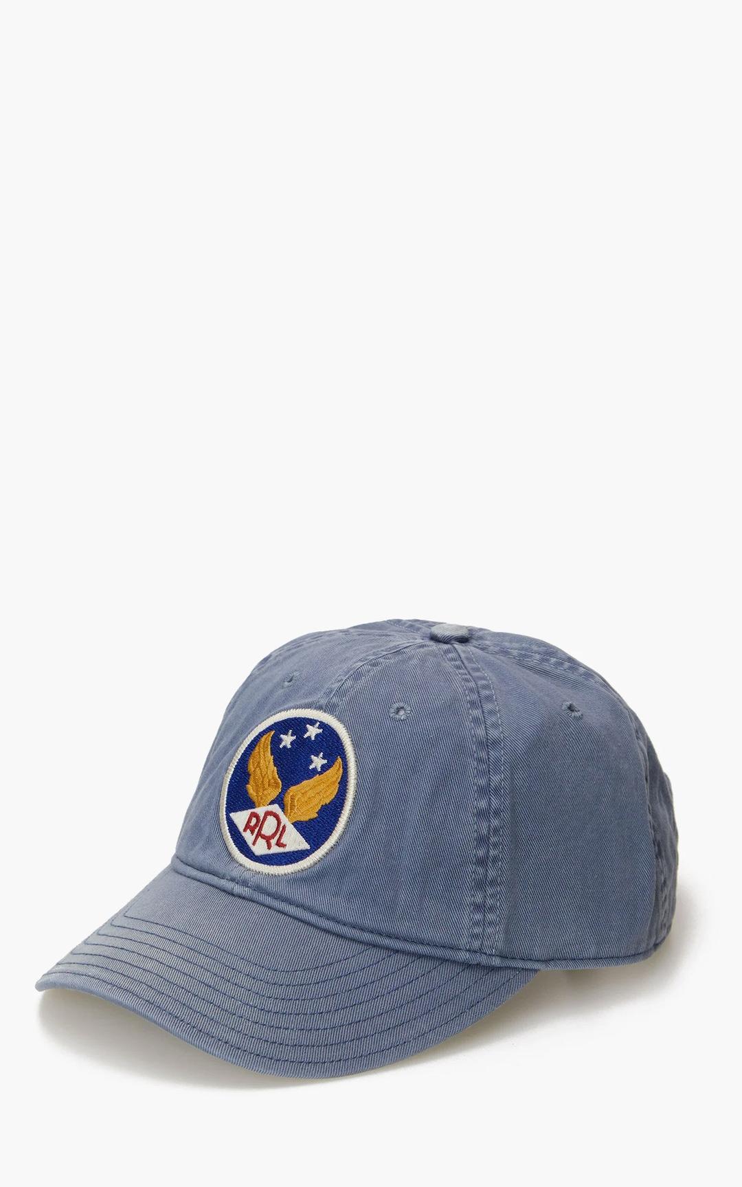 RRL Winged-Logo Baseball Cap Garment-Dyed Midnight Blue