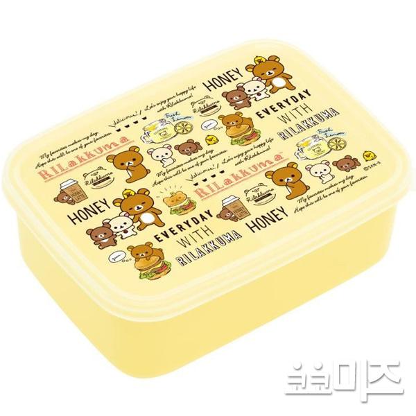 (일본) 리락쿠마 1단 도시락통(속용기2개포함 햄버거 600ml)