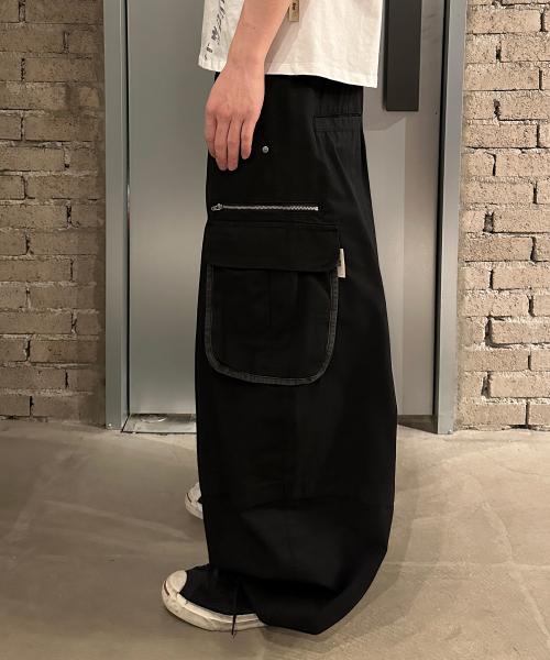 Vintage Zip Cargo Balloon Pants (Washed Black)