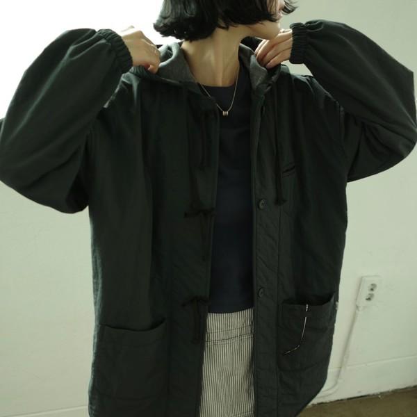 Padded hood jacket / Dark Navy