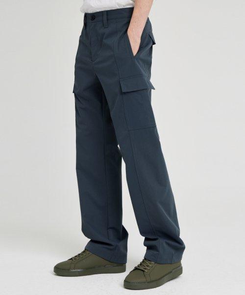 Wide Twill Cargo Pants - Charcoal