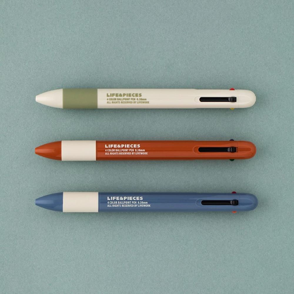 [라이브워크]라이프앤피시스 4색 볼펜 0.38mm 멀티펜