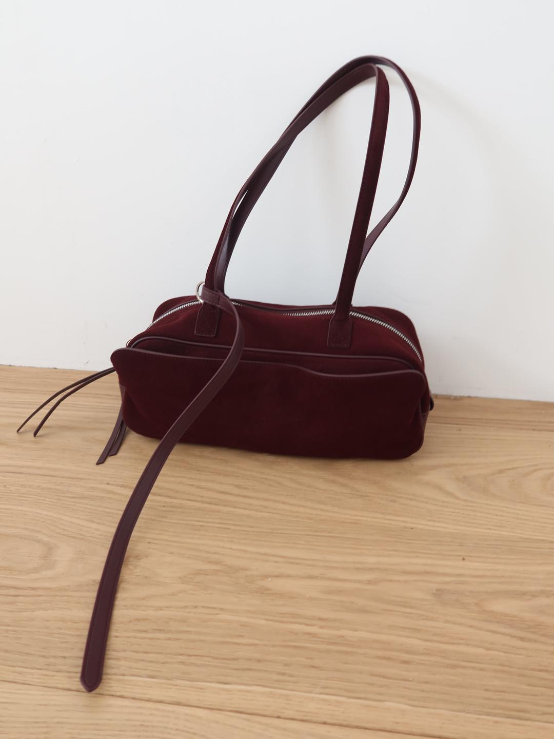 BOWING SUEDE BAG (BURGUNDY)