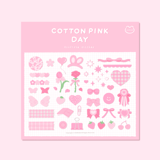 [굿노트스티커] 코튼핑크데이 스티커