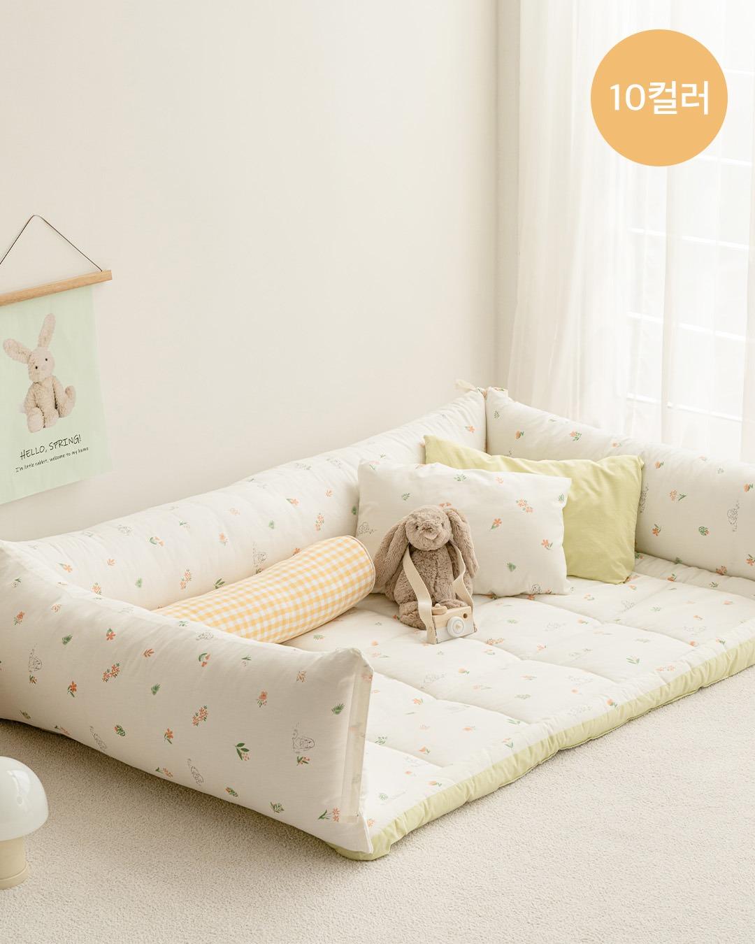 순면 범퍼쿠션 침대가드 10color (솜포함/커버)